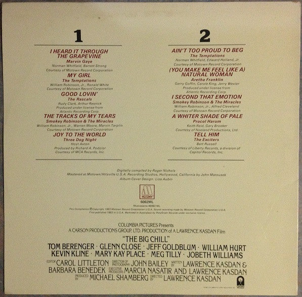Various – The Big Chill (Original Motion Picture Soundtrack) LP vinyl record, image 2 of 5