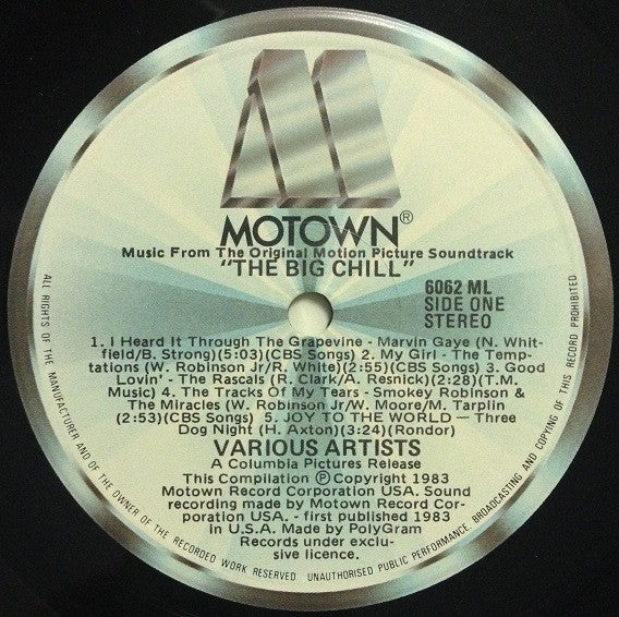 Various – The Big Chill (Original Motion Picture Soundtrack) LP vinyl record, image 4 of 5