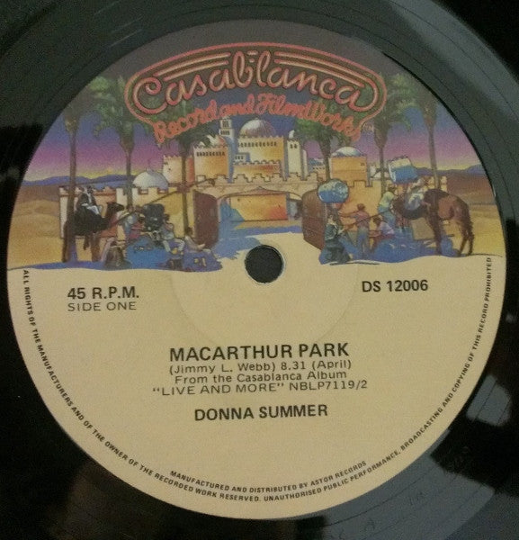 Donna Summer – MacArthur Park / I Feel Love 12" vinyl record, image 1 of 2