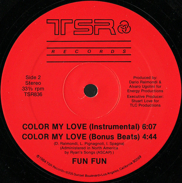 Fun Fun – Color My Love 12" vinyl record, image 4 of 4