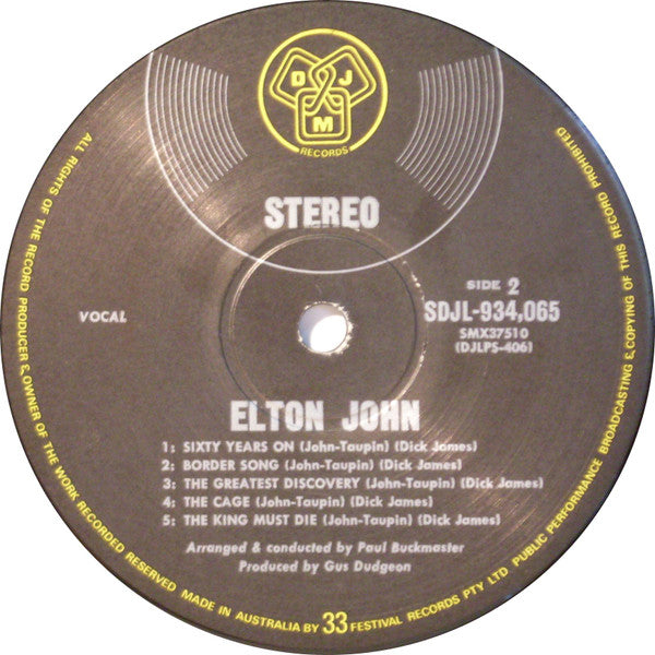 Elton John – Elton John LP vinyl record, image 4 of 4