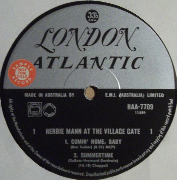 Herbie Mann – Herbie Mann At The Village Gate LP vinyl record, image 3 of 4