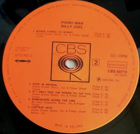 Billy Joel – Piano Man LP vinyl record, image 5 of 6