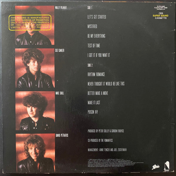 The Romantics – Rhythm Romance LP vinyl record, image 2 of 7
