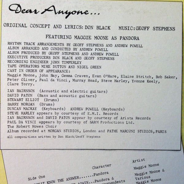 Various – Dear Anyone... LP vinyl record, image 5 of 9