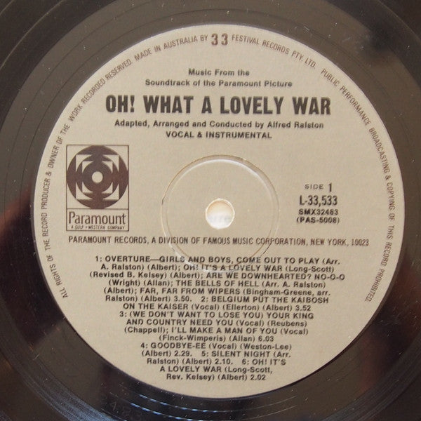 Alfred Ralston – Oh! What A Lovely War LP vinyl record, image 3 of 3