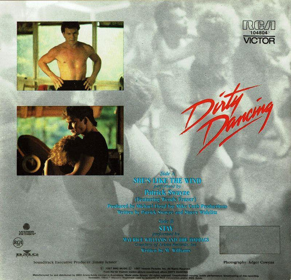 Patrick Swayze, Wendy Fraser – She's Like The Wind 7" vinyl record, image 2 of 4
