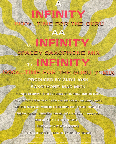 Guru Josh – Infinity (1990's...Time For The Guru) 12" vinyl record, image 6 of 6
