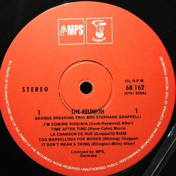 George Shearing Trio, Stéphane Grappelli – The Reunion LP vinyl record, image 4 of 5