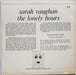 Sarah Vaughan – The Lonely Hours LP vinyl record, image 3 of 4
