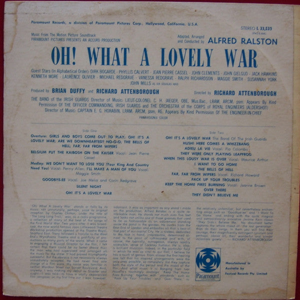 Alfred Ralston – Oh! What A Lovely War LP vinyl record, image 2 of 3