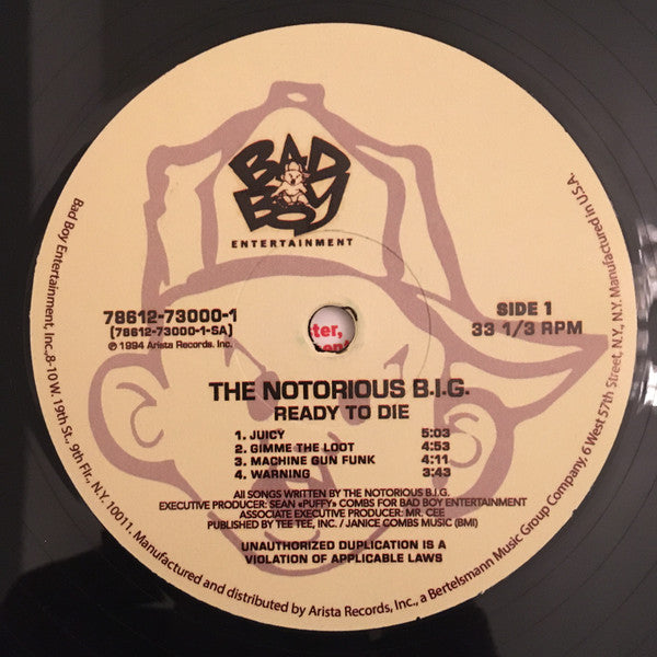Notorious B.I.G. – Ready To Die LP vinyl record, image 3 of 5