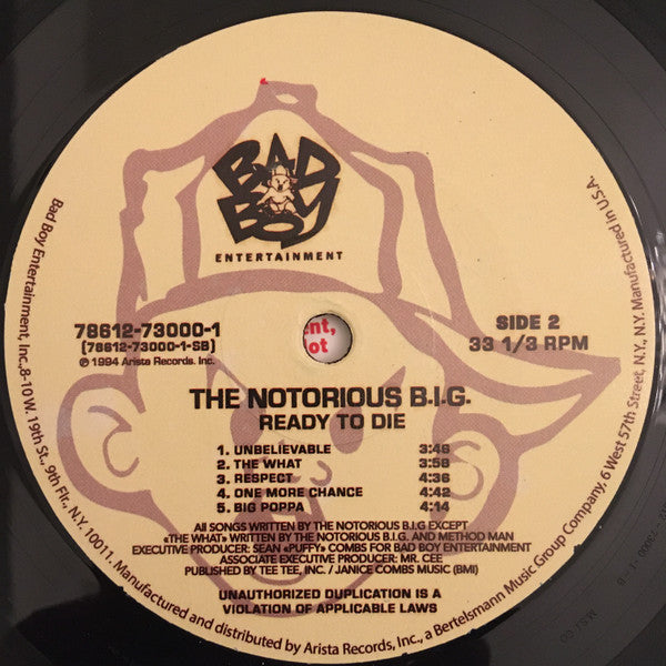 Notorious B.I.G. – Ready To Die LP vinyl record, image 4 of 5