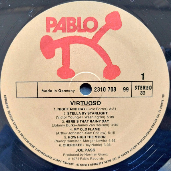 Joe Pass – Virtuoso LP vinyl record, image 3 of 4