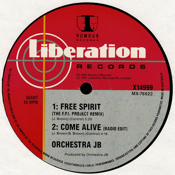 Orchestra JB – Come Alive 12" vinyl record, image 4 of 4