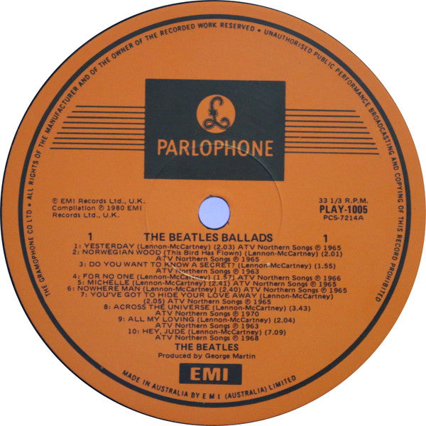 The Beatles – The Beatles Ballads LP vinyl record, image 3 of 6