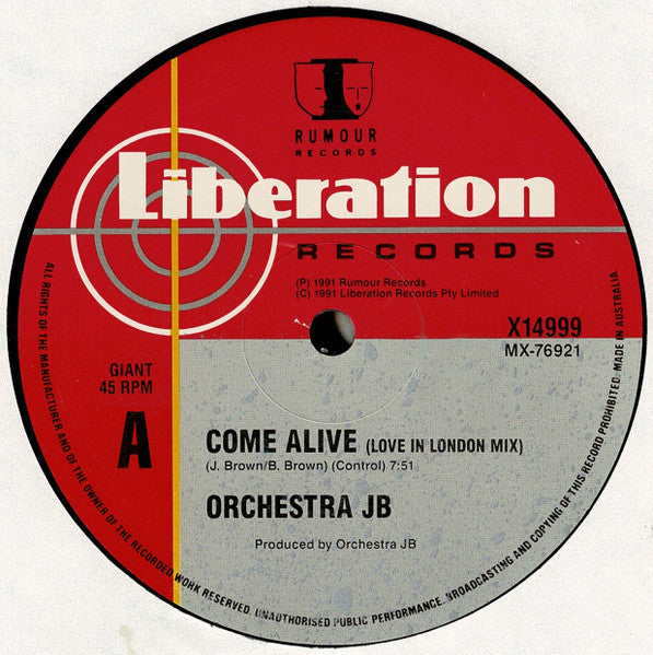 Orchestra JB – Come Alive 12" vinyl record, image 3 of 4