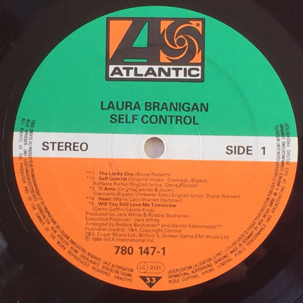 Laura Branigan – Self Control LP vinyl record, image 3 of 4
