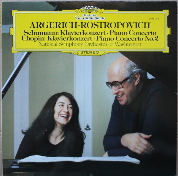 Martha Argerich, Mstislav Rostropovich, Robert Schumann, Frédéric Chopin, National Symphony Orchestra – Klavierkonzert LP vinyl record, image 2 of 6