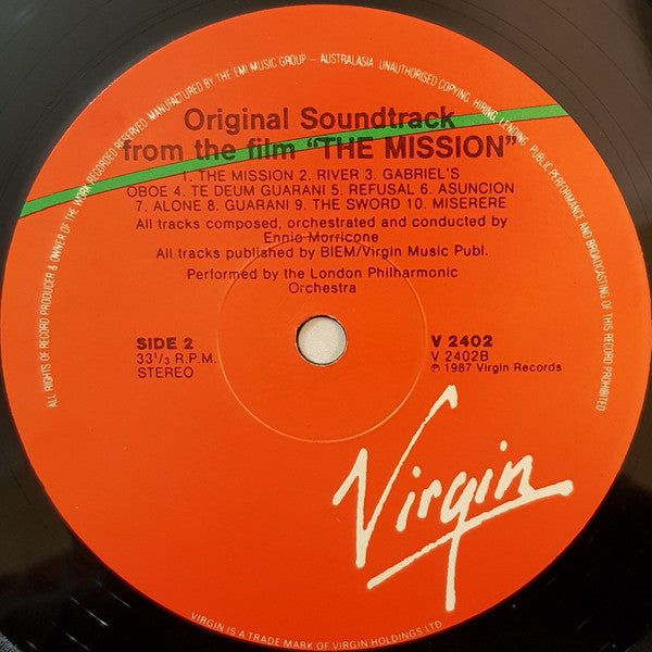 Ennio Morricone – The Mission (Original Soundtrack From The Motion Picture) LP vinyl record, image 4 of 4