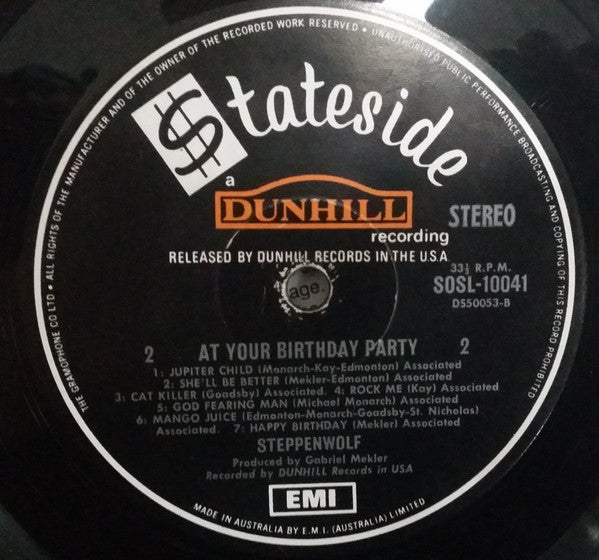 Steppenwolf – At Your Birthday Party LP vinyl record, image 4 of 4