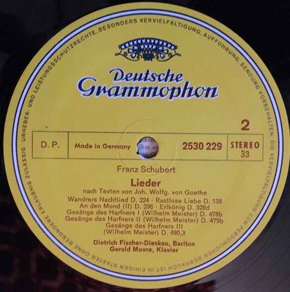 Franz Schubert, Dietrich Fischer-Dieskau, Gerald Moore – Lieder Nach Texten Von Goethe LP vinyl record, image 4 of 7