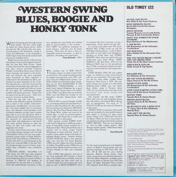 Various – Western Swing, Blues, Boogie And Honky Tonk Volume 7 - The 1940’s & ’50’s LP vinyl record, image 2 of 4