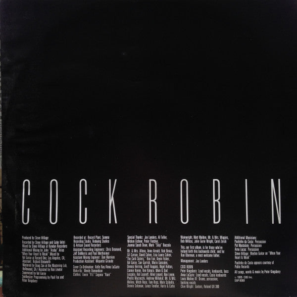 Cock Robin – Cock Robin LP vinyl record, image 5 of 10