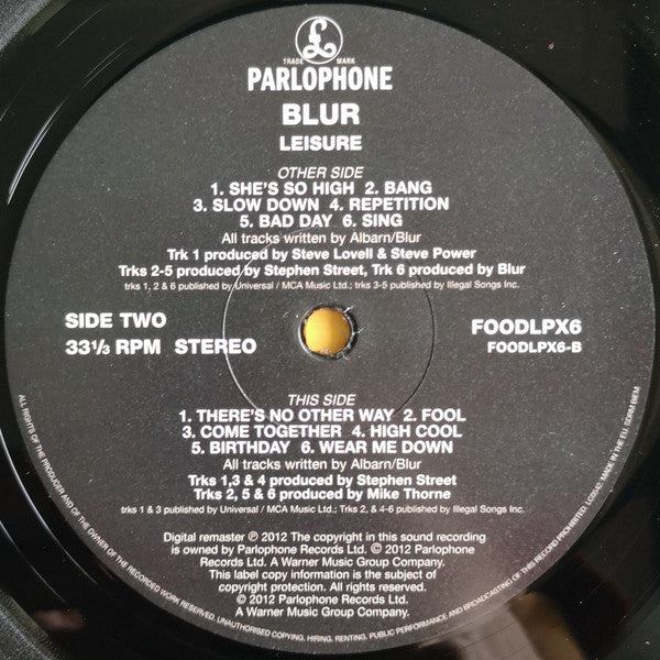 Blur – Leisure LP vinyl record, image 6 of 6