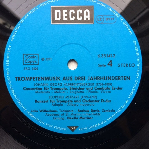 John Wilbraham, The Academy Of St. Martin-in-the-Fields, Sir Neville Marriner – Trompetenmusik aus drei Jahrhunderten (2xLP) LP vinyl record, image 6 of 7