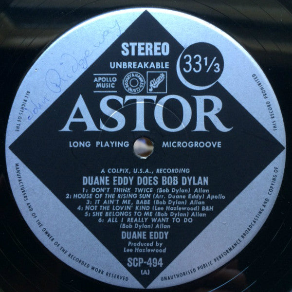Duane Eddy – Duane Eddy Does Bob Dylan LP vinyl record, image 3 of 4