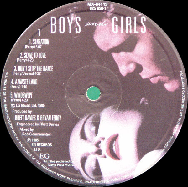 Bryan Ferry – Boys And Girls LP vinyl record, image 3 of 6