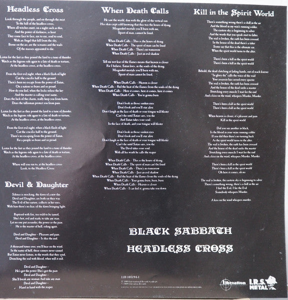 Black Sabbath – Headless Cross LP vinyl record, image 5 of 6