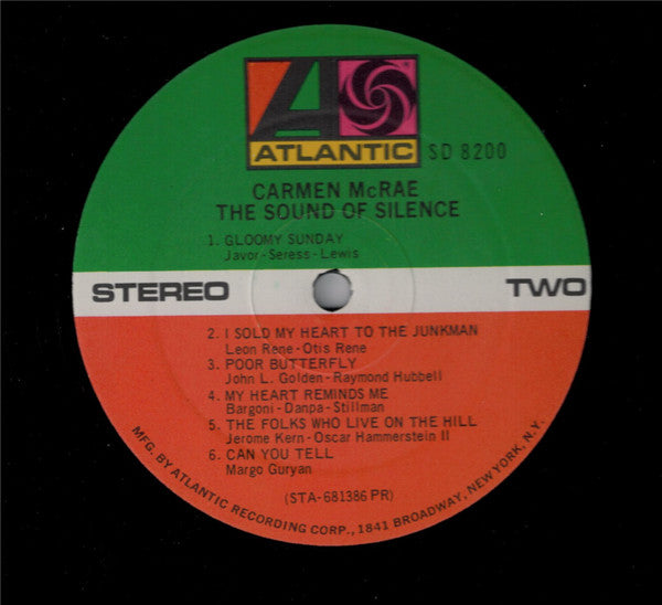 Carmen McRae – The Sound Of Silence LP vinyl record, image 4 of 4