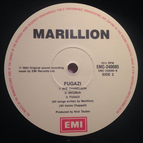 Marillion – Fugazi LP vinyl record, image 5 of 5
