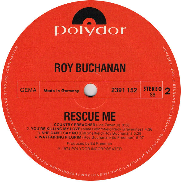 Roy Buchanan – Rescue Me LP vinyl record, image 4 of 7