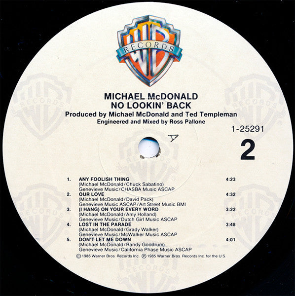Michael McDonald – No Lookin' Back LP vinyl record, image 4 of 6