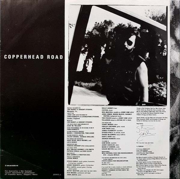 Steve Earle – Copperhead Road LP vinyl record, image 5 of 6