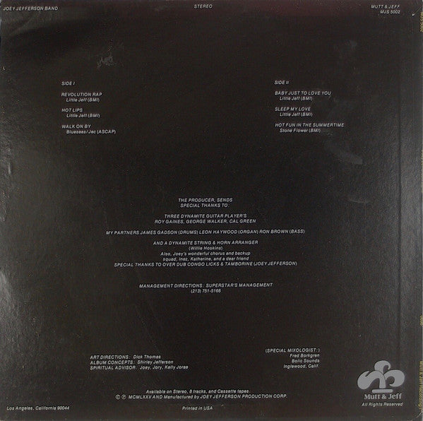 Joey Jefferson Band – The Joey Jefferson Band LP vinyl record, image 2 of 4