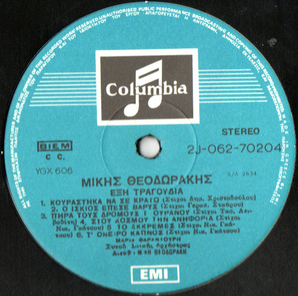 Mikis Theodorakis, Maria Farandouri – The Ballad Of Mauthausen / Six Songs LP vinyl record, image 4 of 4