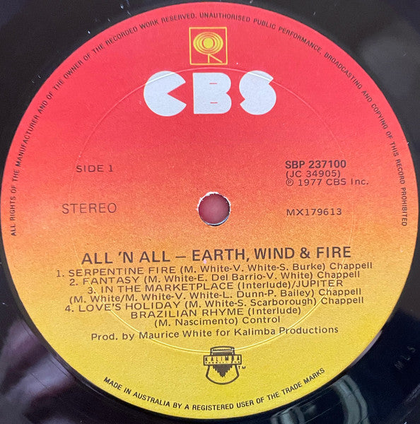 Earth, Wind & Fire – All 'N All LP vinyl record, image 4 of 7