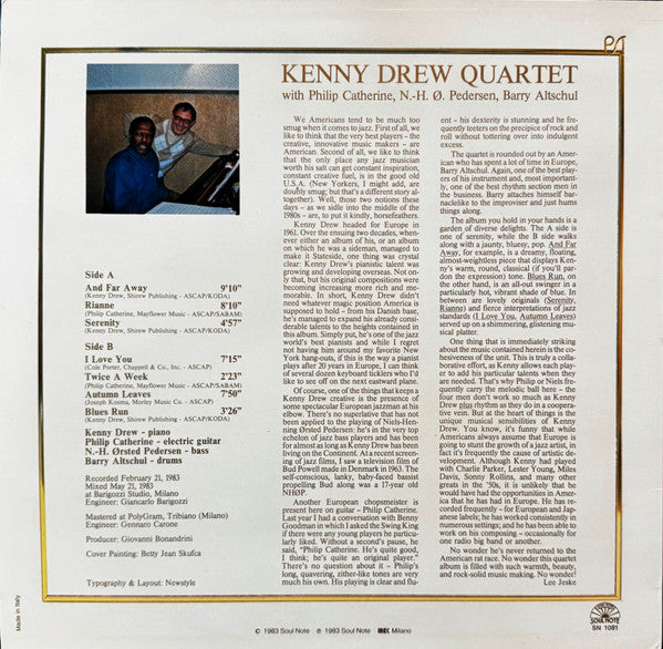 Kenny Drew Quartet – And Far Away LP vinyl record, image 2 of 4