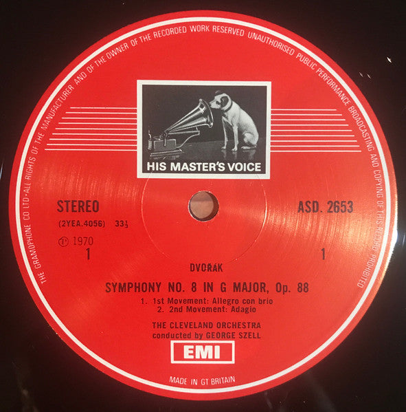 George Szell, The Cleveland Orchestra, Antonín Dvořák – Symphony No. 8 In G LP vinyl record, image 3 of 4