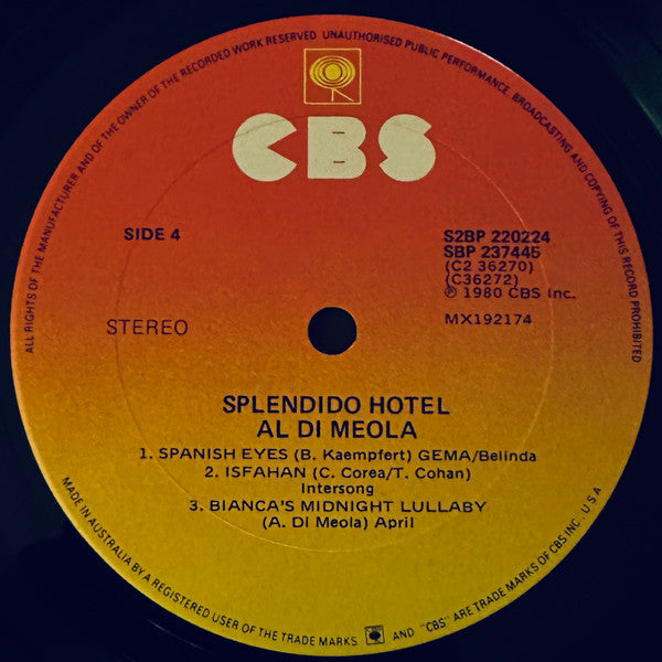 Al Di Meola – Splendido Hotel (2xLP) LP vinyl record, image 8 of 8