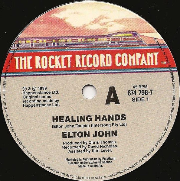 Elton John – Healing Hands 7" vinyl record, image 3 of 4