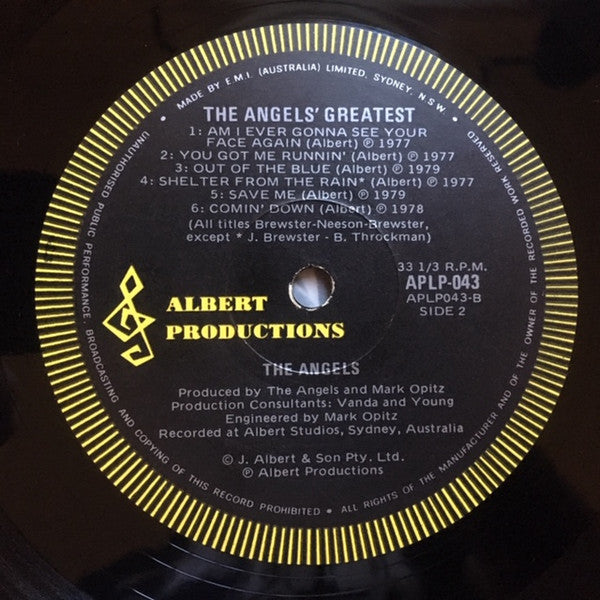 The Angels – The Angels Greatest LP vinyl record, image 4 of 4