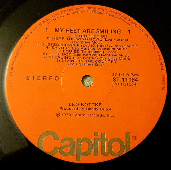 Leo Kottke – My Feet Are Smiling LP vinyl record, image 3 of 4