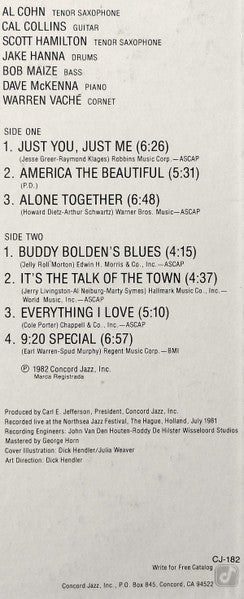Concord Jazz All Stars – Concord Jazz All Stars At The Northsea Jazz Festival - Volume 1 LP vinyl record, image 5 of 7