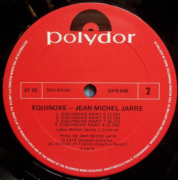 Jean-Michel Jarre – Equinoxe LP vinyl record, image 5 of 5