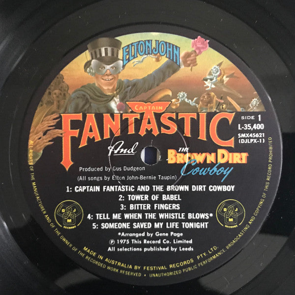 Elton John – Captain Fantastic And The Brown Dirt Cowboy LP vinyl record, image 5 of 10